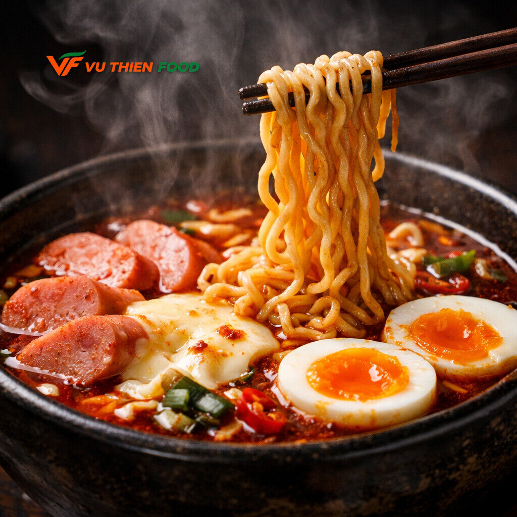 Mì cay Hàn Quốc chế biến từ gia vị Vũ Thiên Food